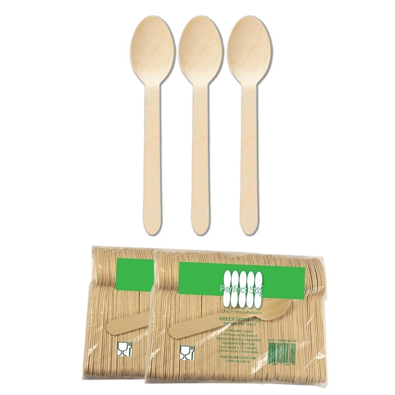 Perfect Stix ملاعق خشبية مثالية قابلة للتخلص 6" طول (عبوة من 1000) - Image 1